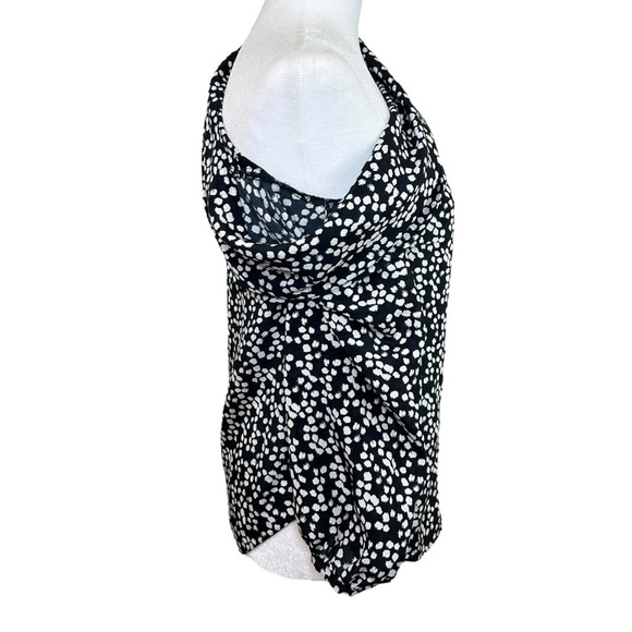 SALONI - NWT Women’s ‘Ness’ Silk Off-Shoulder Top in Mono Knots, Black Size 0 US - Picture 9 of 15